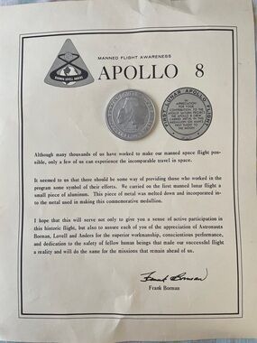 Apollo 8 Commemorative Medallion Wall Art - Silver